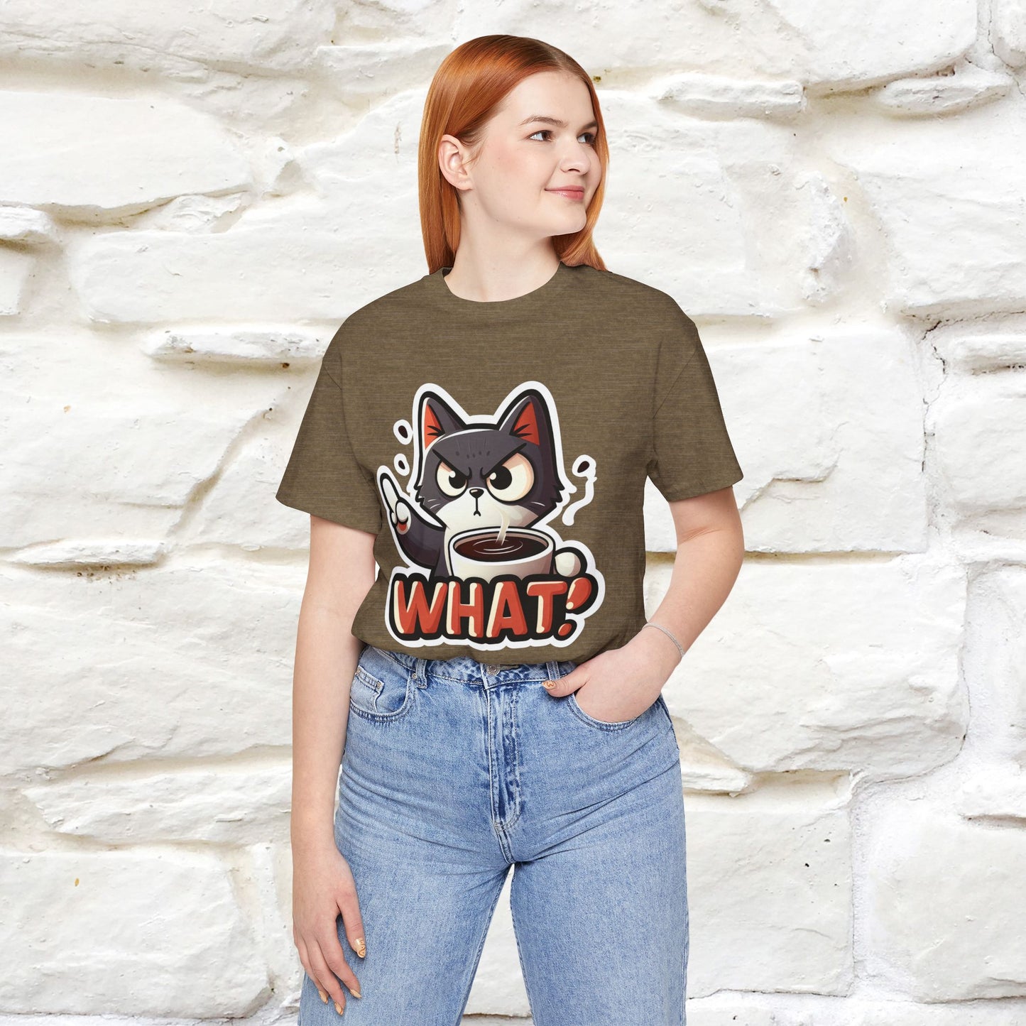 "What" Cat T-Shirt for Men & Women | 100% Cotton* | Cattitude Tee