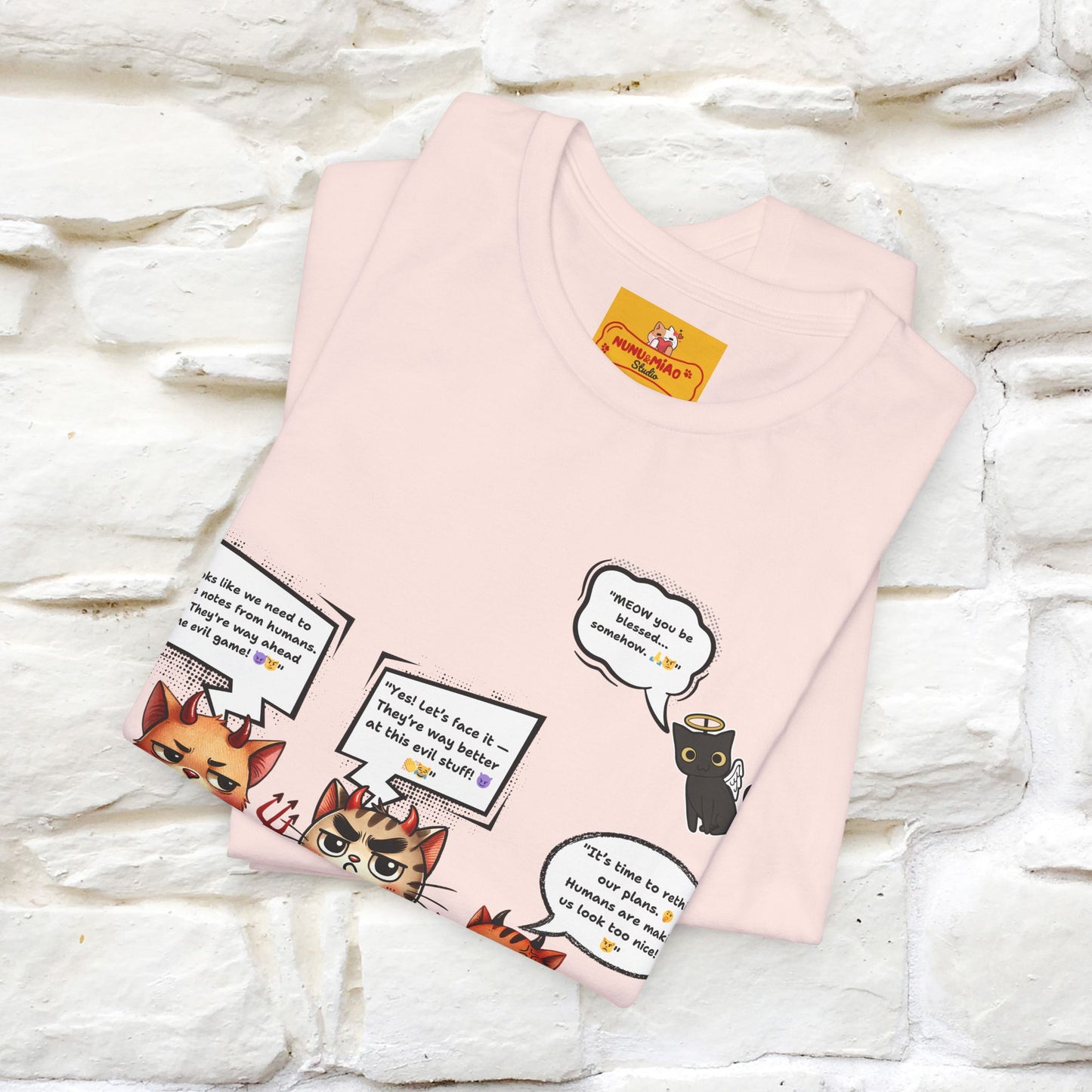 "Humans Are Way Ahead In The Evil Game! 😈😼" Cat  T-shirt |Nunu&Miao Studio