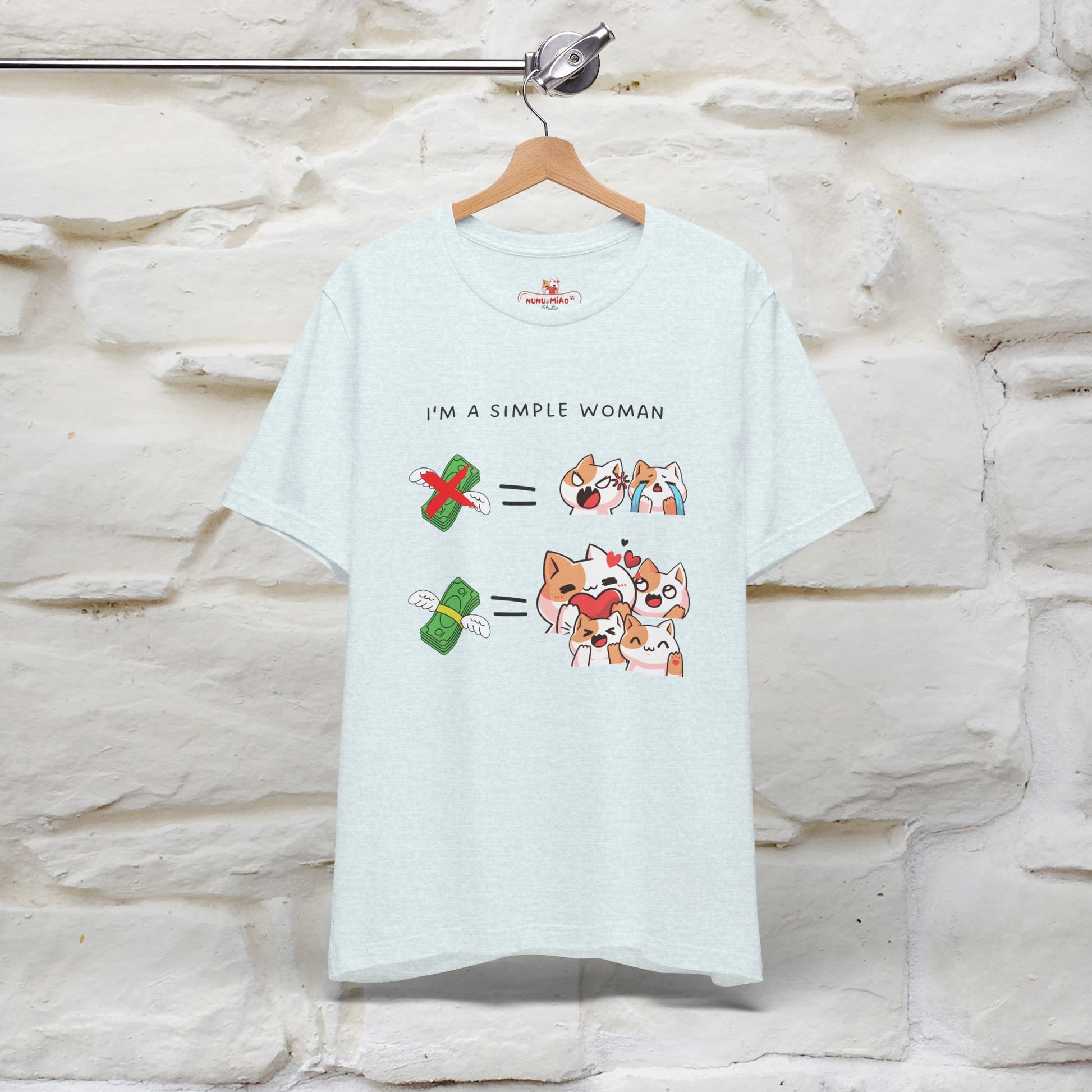 "I'm A Simple Woman" Funny Cat T-shirt for Women | 100% Cotton* 🐾 - Nunu&Miao Studio