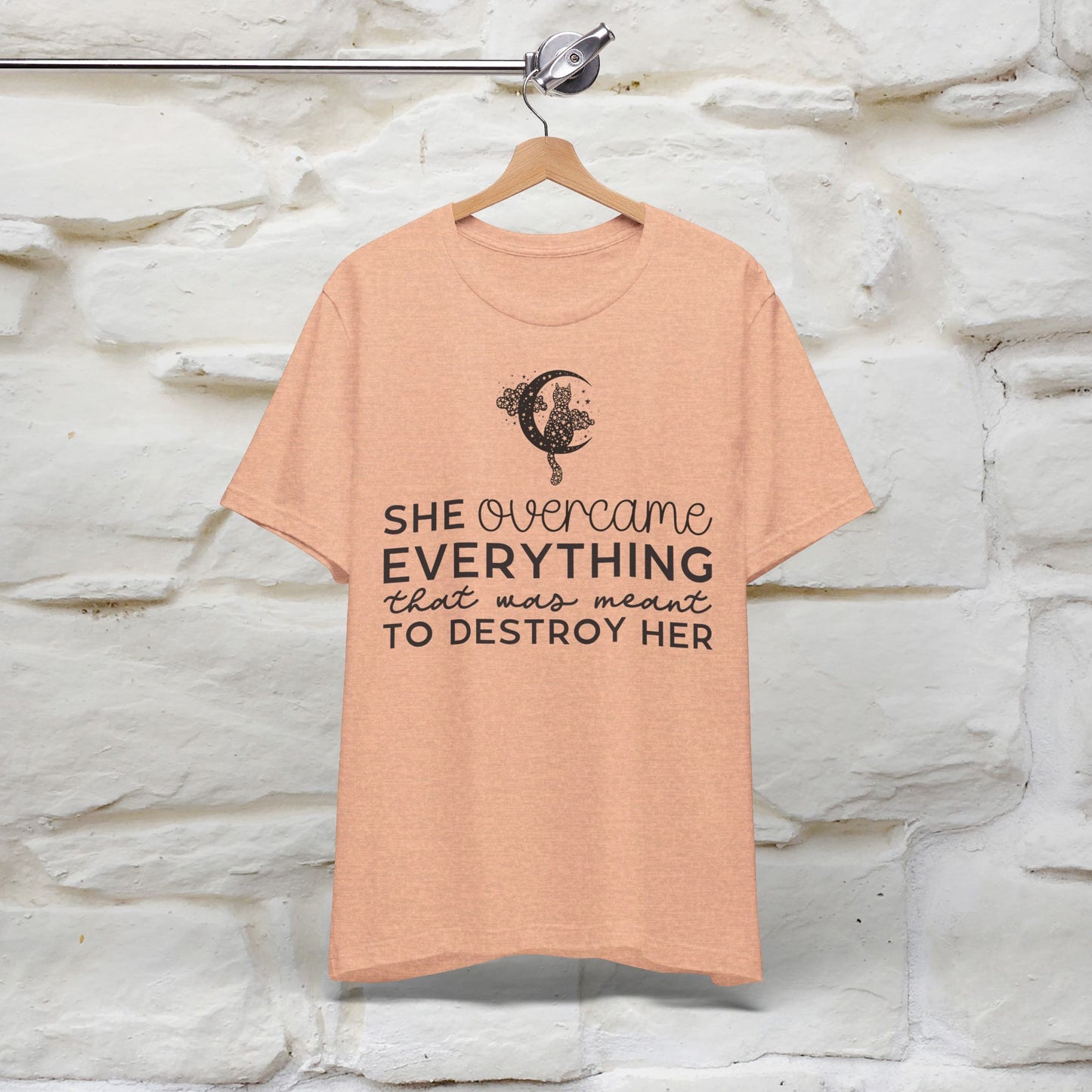 ''She Overcome Everything That Was Meant To Destory Her'' T-shirt for Women 100% Cotton* - Nunu&Miao Studio