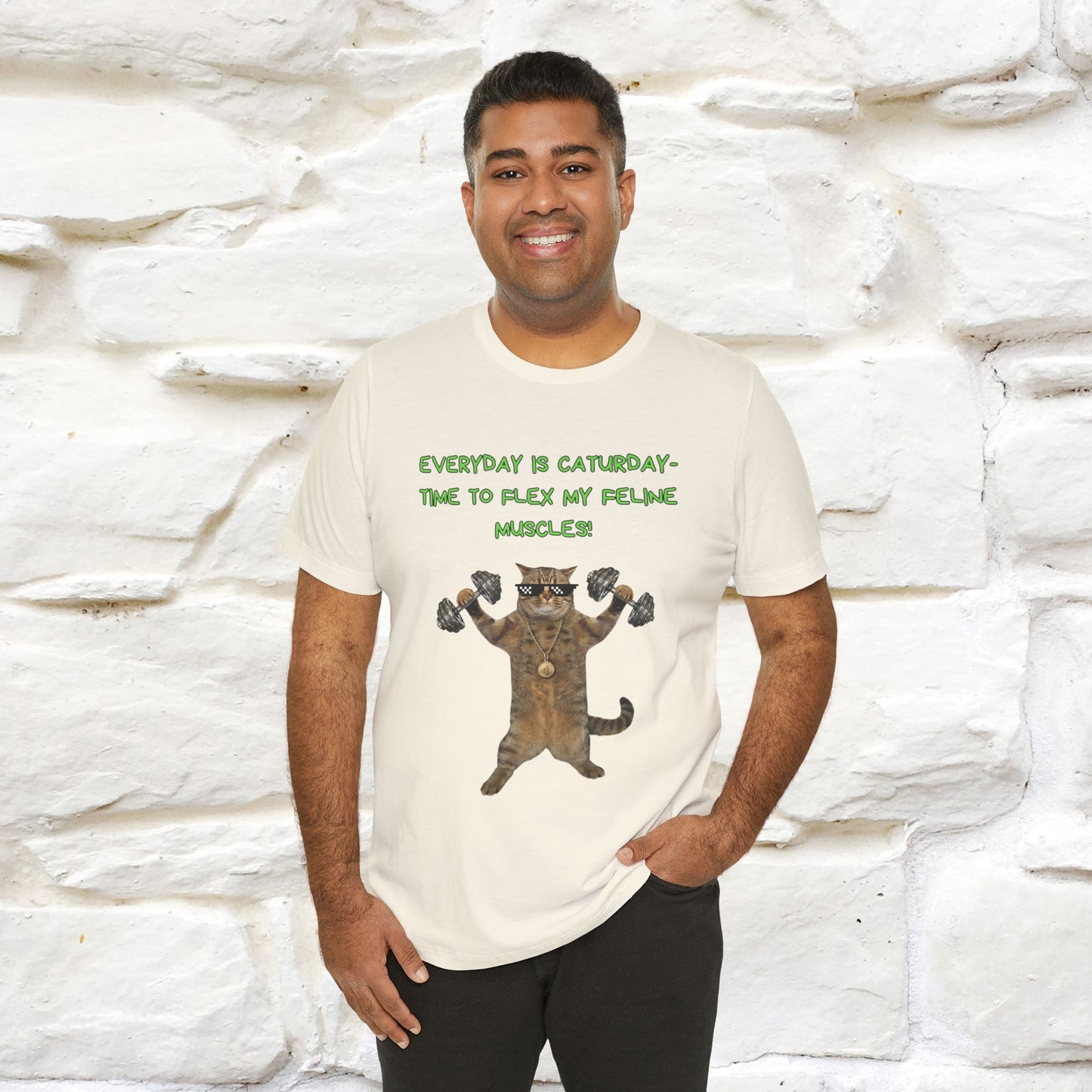 "Everyday Is Caturday – Flex My Feline Muscle"| Funny Cat T-Shirt  |Nunu&Miao Sudio - Nunu&Miao Studio