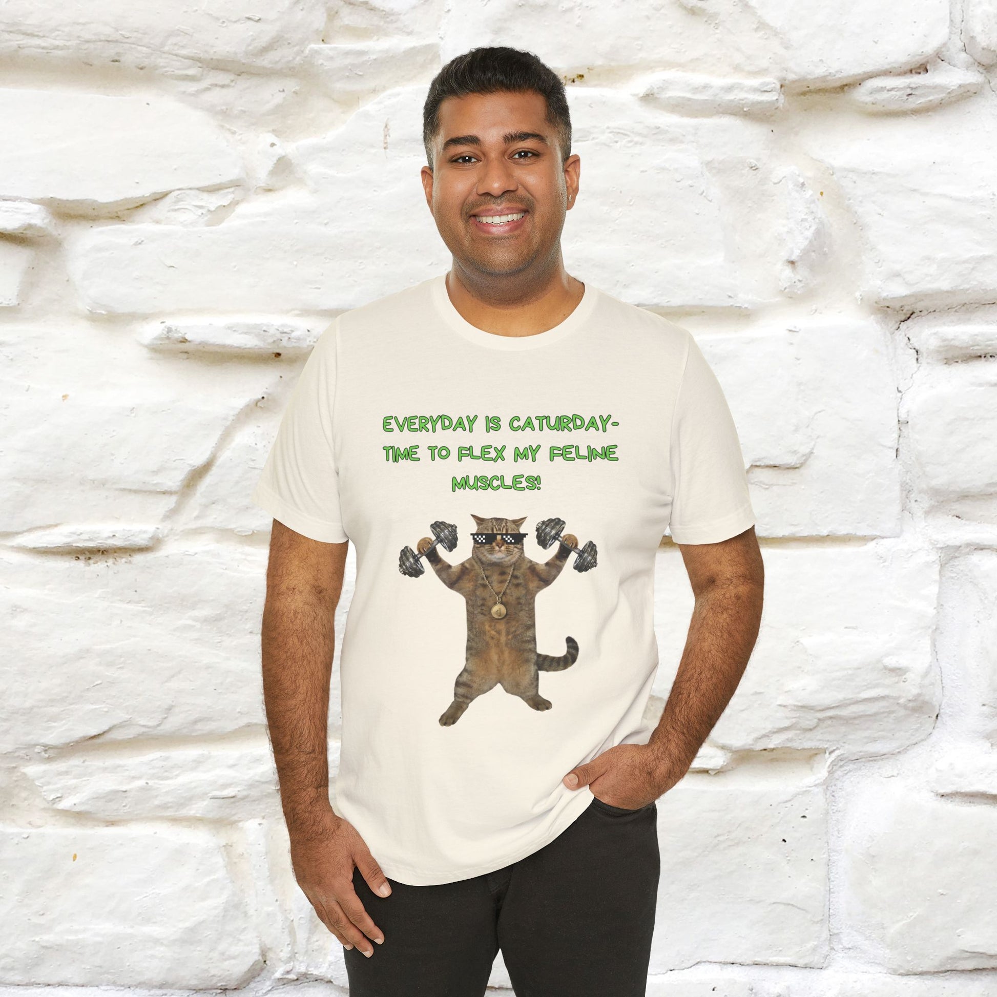 "Everyday Is Caturday – Flex My Feline Muscle"| Funny Cat T-Shirt  |Nunu&Miao Sudio - Nunu&Miao Studio
