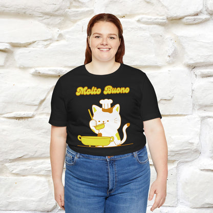 “Molto Buono Cat T-Shirt | Italian-Inspired Cat Shirt for Men & Women | 100% Cotton”