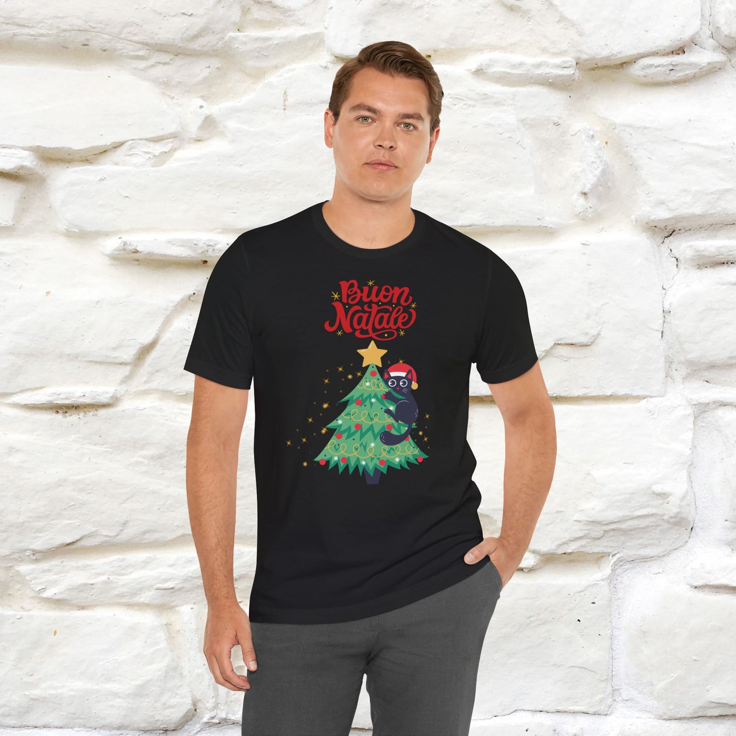 Buon Natale Cat T-Shirt | Italian Christmas Cat Shirt for Men & Women | 100% Cotton*