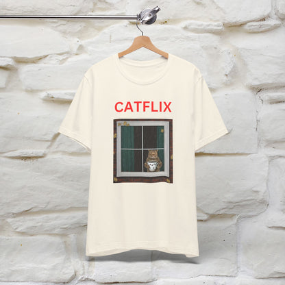 "Catflix" Cat T-shirt for Men & Women| 100% Cotton 🐾