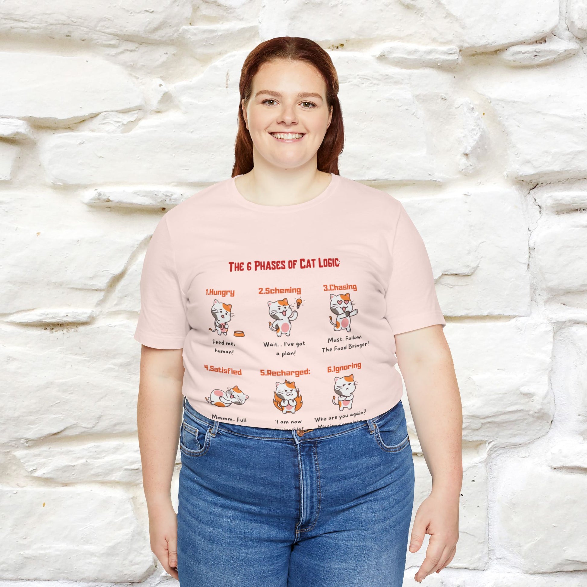 "The 6 Phases of Cat Logic" Hilarious Cat T-Shirt  | Nunu&Miao Studio - Nunu&Miao Studio