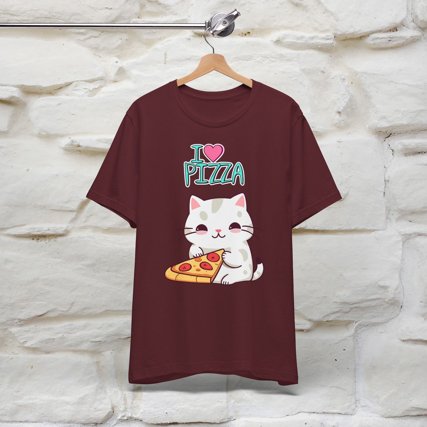 "I Love Pizza" Cat T-shirt for Men & Women | 100% Cotton*