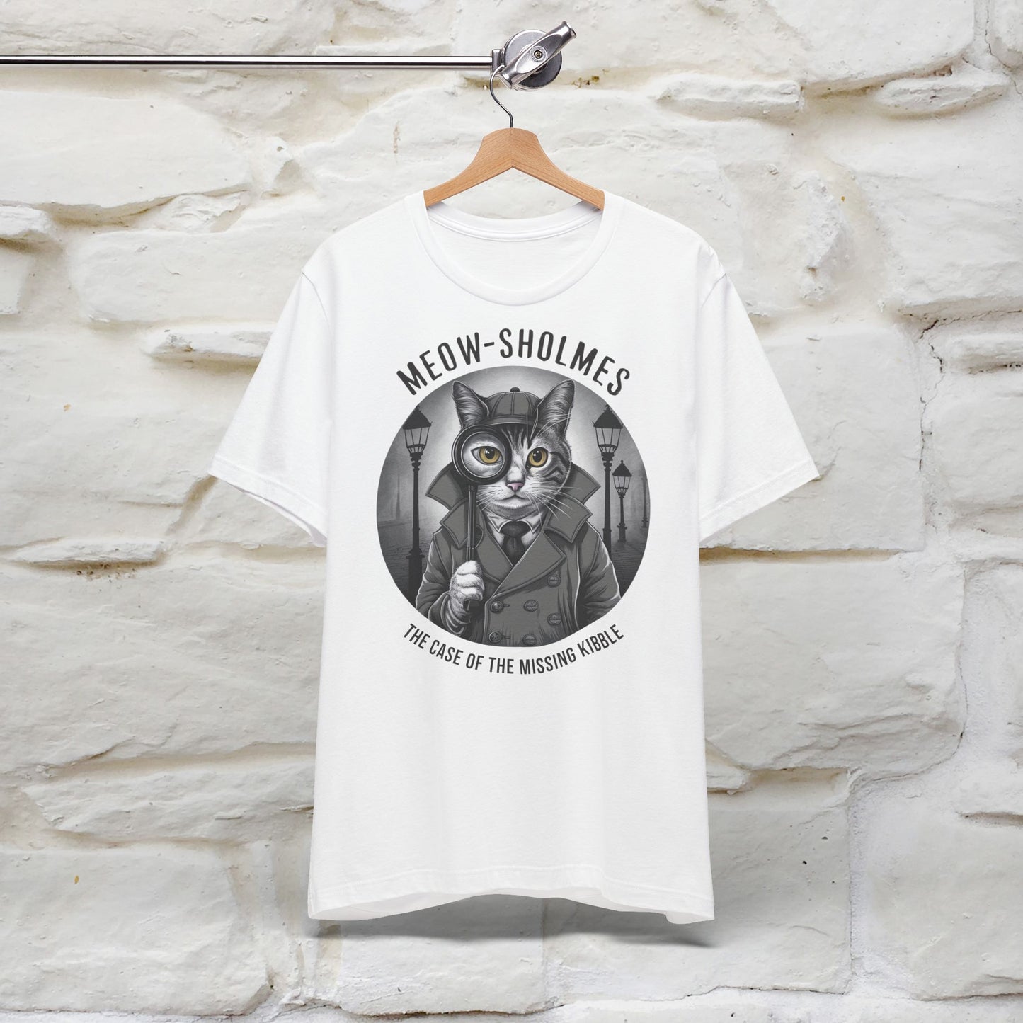 Meow-Sholmes: The Case of the Missing Kibble T-Shirt | Detective Cat Tee for Men & Women | 100% Cotton*