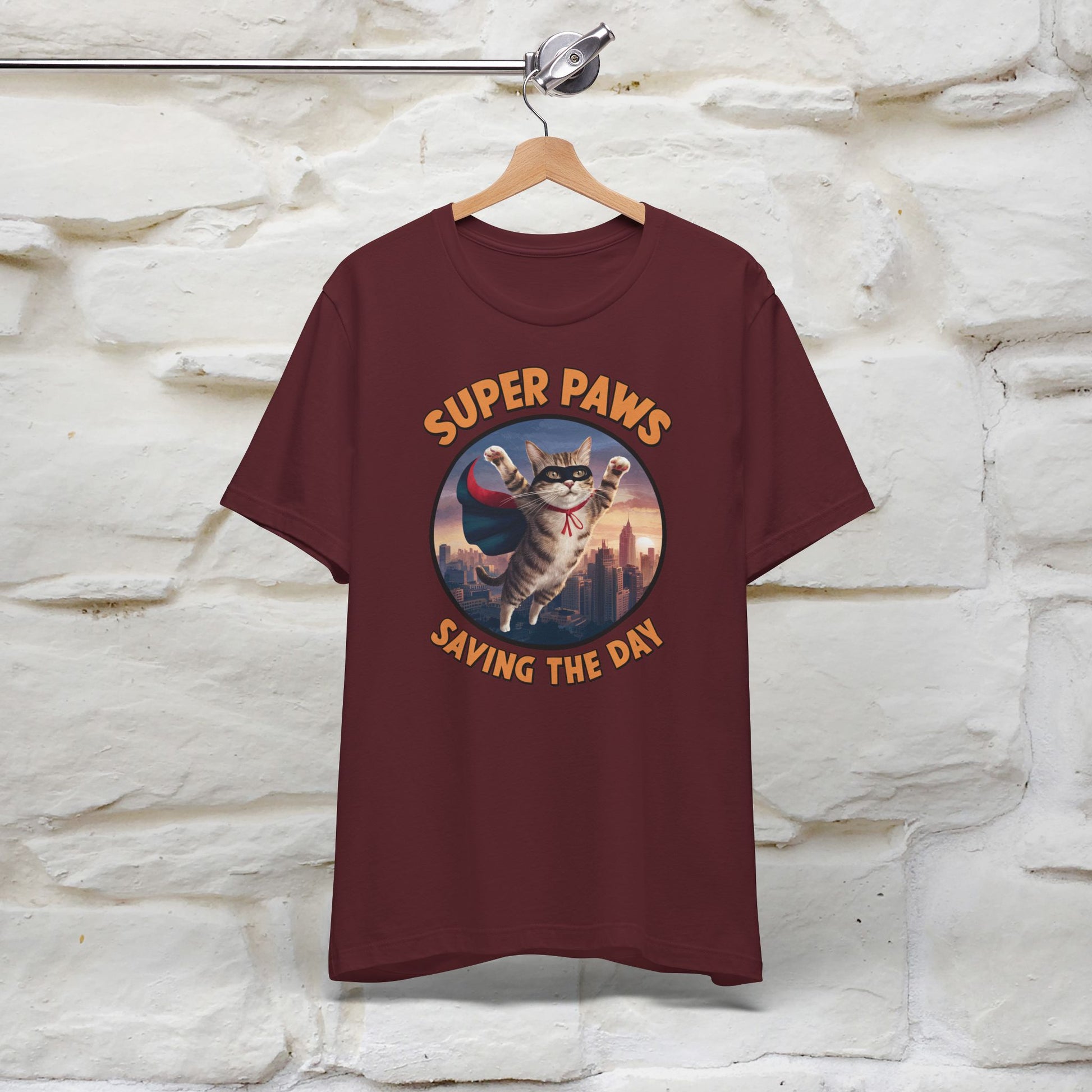 "Super Paws Saving The Day" Cat T-Shirt for Men & Women | 100% Cotton* - Nunu&Miao Studio