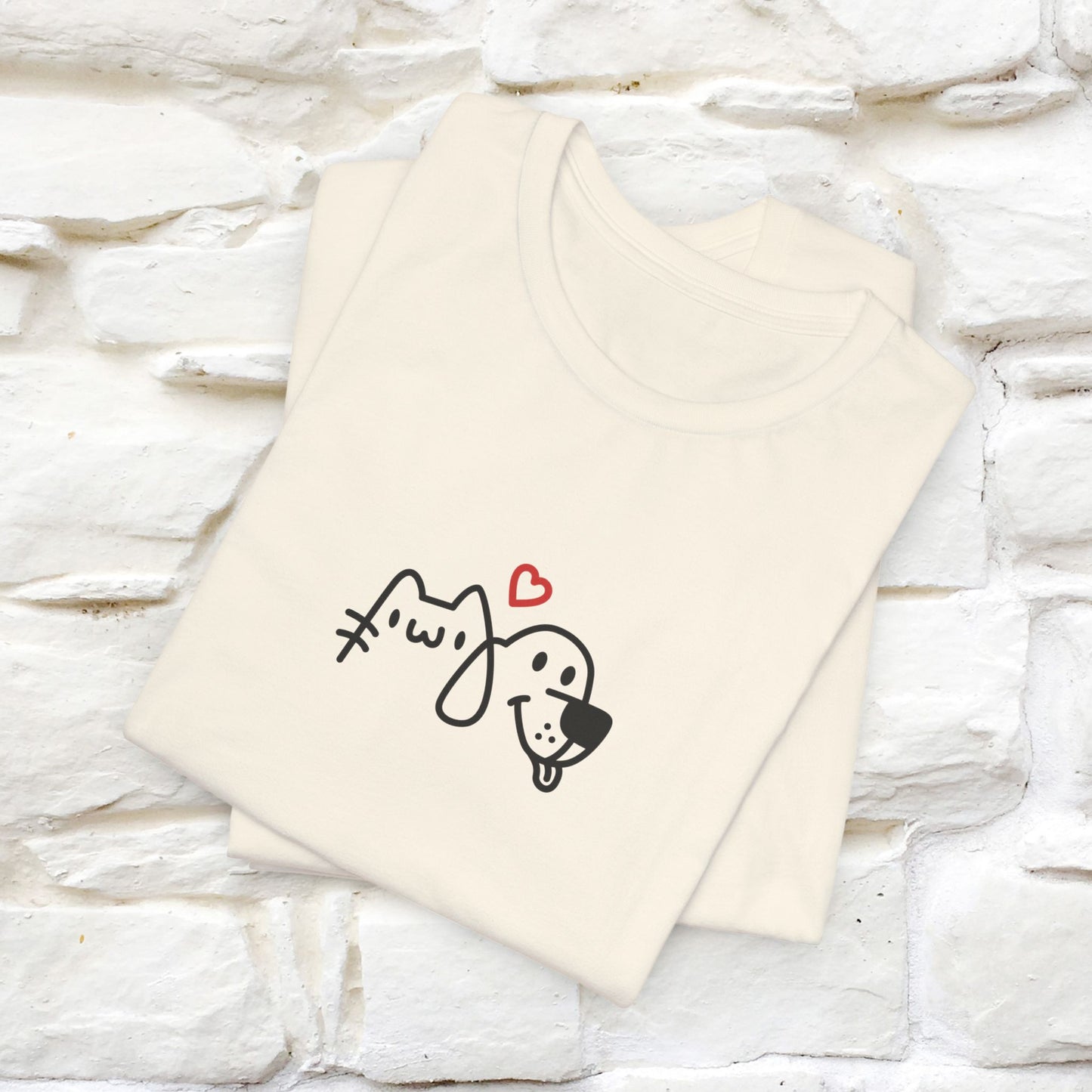 "Love Cats And Dogs" Cat T-Shirt for Men & Women | Front & Back Design | 100% Cotton* 🐾