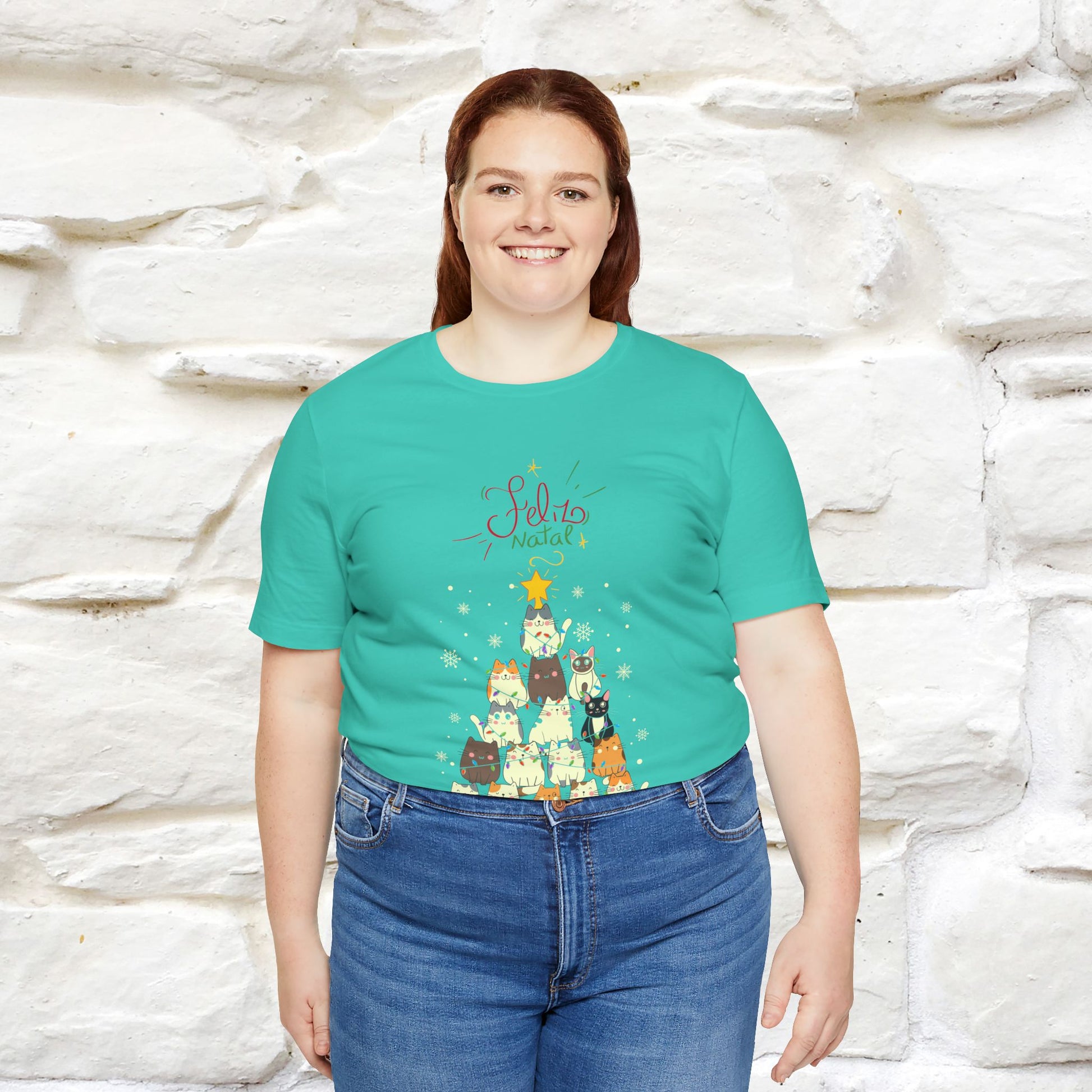 "Feliz Natal" Cat T-shirt|Nunu&Miao Studio - Nunu&Miao Studio