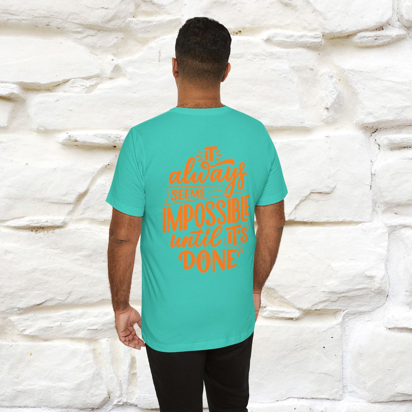 "It Always Seems Impossible Until It’s Done" Cat T-Shirt| Front & Back Design | Nunu&Miao Studio