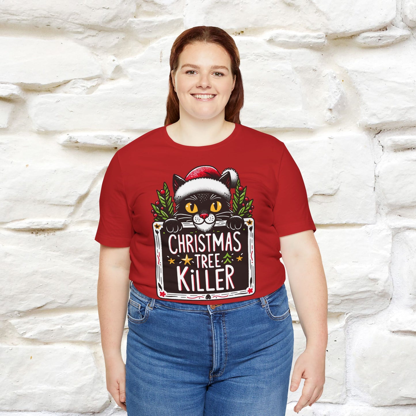 Christmas Tree Killer | Festive Cat Christmas Shirt for Men & Women | 100% Cotton*