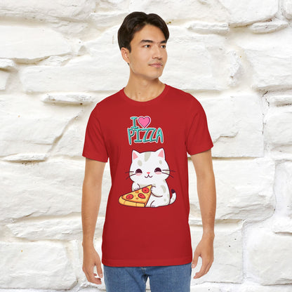 "I Love Pizza" Cat T-shirt for Men & Women | 100% Cotton*