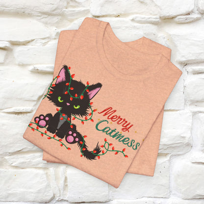 Merry Catmess Cat T-Shirt | Funny Christmas Cat Shirt for Men & Women | 100% Cotton