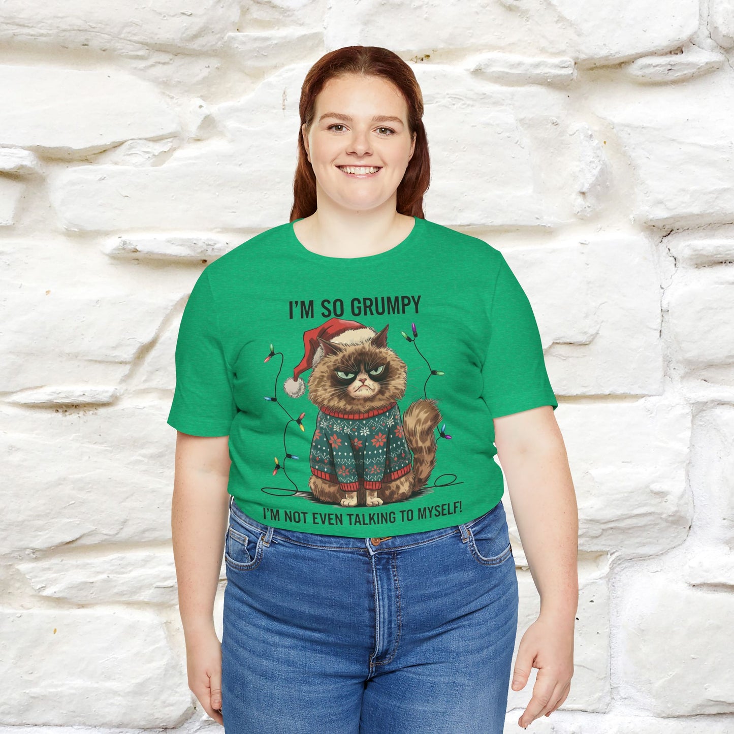 I'm So Grumpy, I'm Not Even Talking to Myself | Funny Cat Christmas Shirt for Men & Women | 100% Cotton