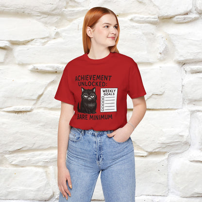 "Achievement Unlocked Bare Minimum." |Cat T-Shirt | Nunu&Miao Studio