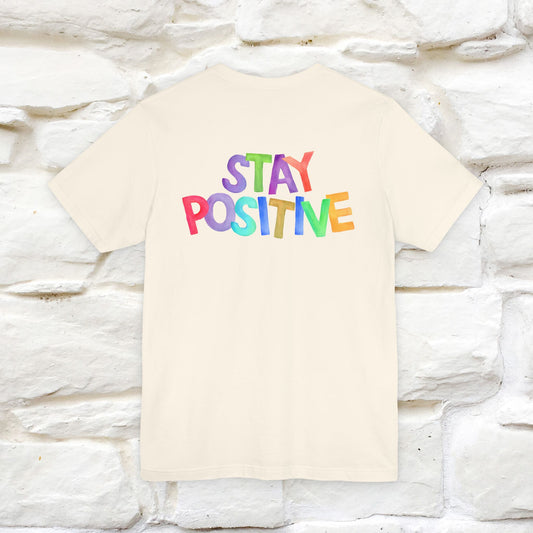 "Stay Positive'' Cat T-Shirt | Front & Back Design | Nunu&Miao Studio