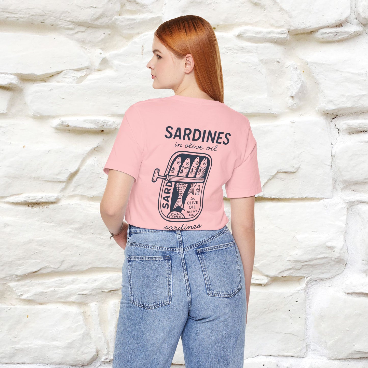 "Sardines In Olive Oil" Cute T-shirt | Front & Back Design|Nunu&Miao Studio