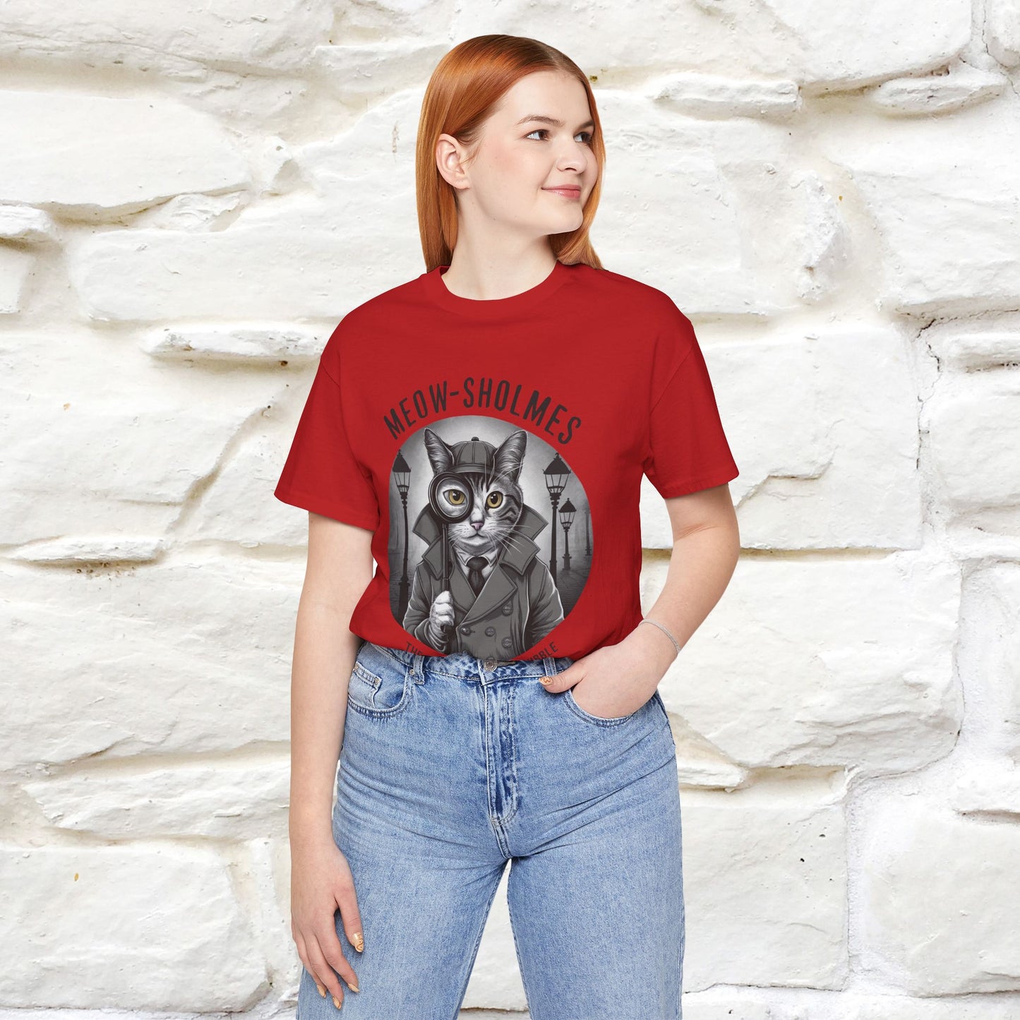 Meow-Sholmes: The Case of the Missing Kibble T-Shirt | Detective Cat Tee for Men & Women | 100% Cotton*