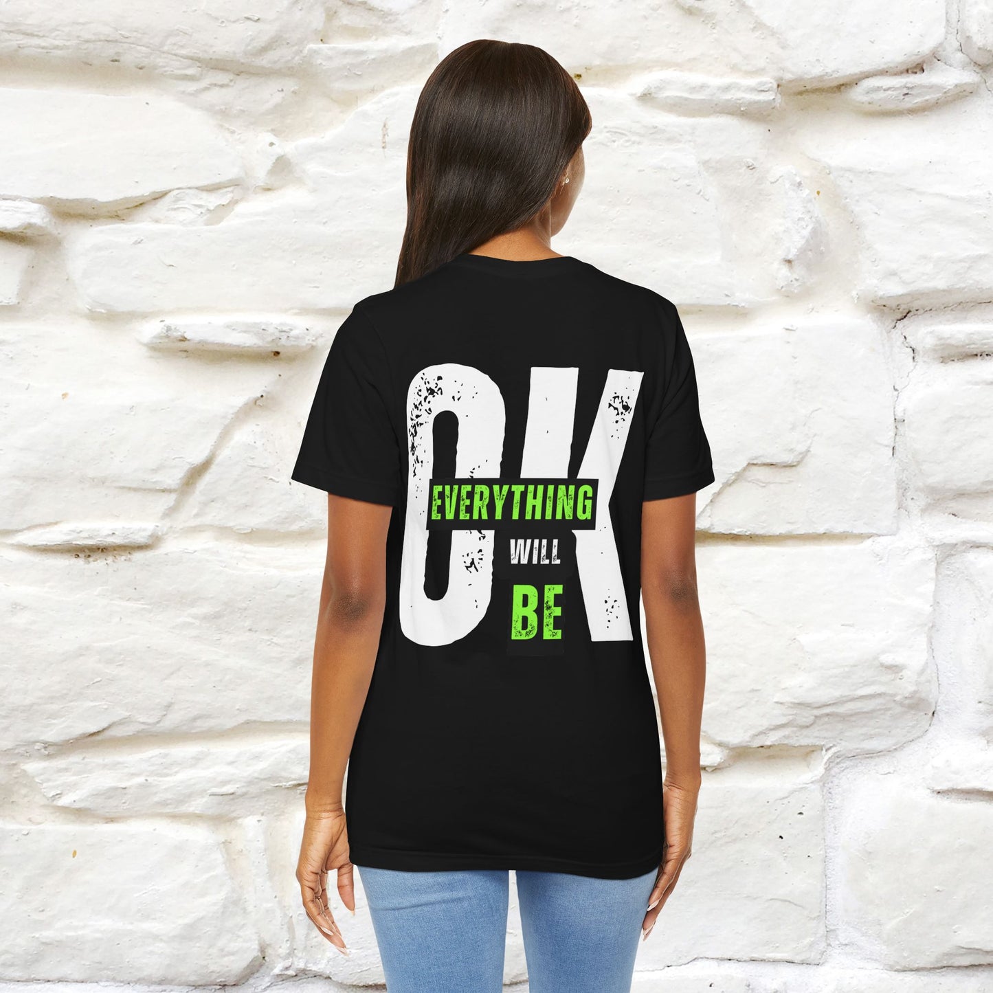 ''Everything Will Be Ok '' Cat T-Shirt Front and Back Design | Nunu&Miao Studio