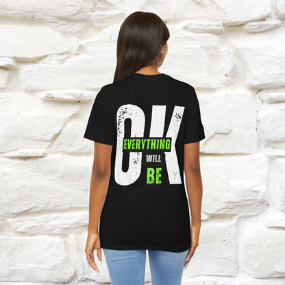 ''Everything Will Be Ok '' Cat T-Shirt Front and Back Design | Nunu&Miao Studio
