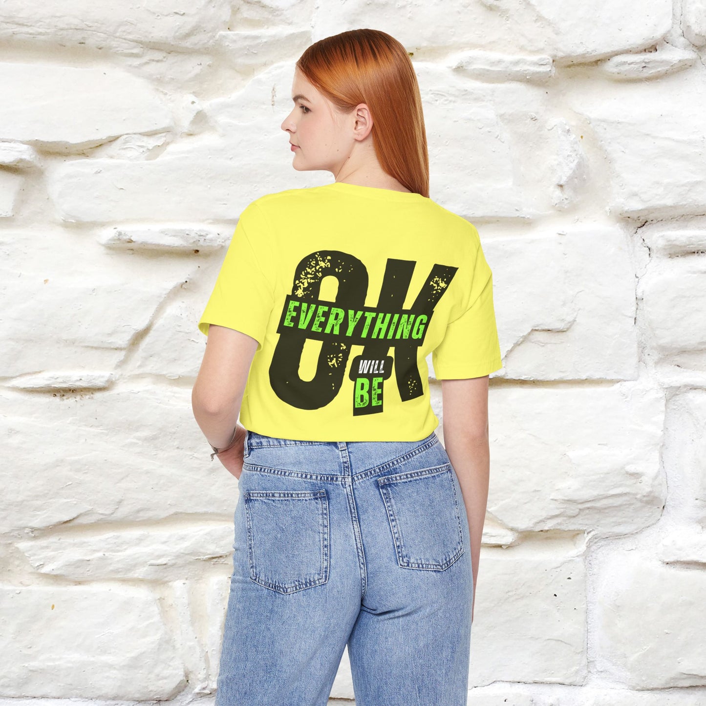''Everything Will Be Ok '' Cat T-Shirt Front and Back Design | Nunu&Miao Studio