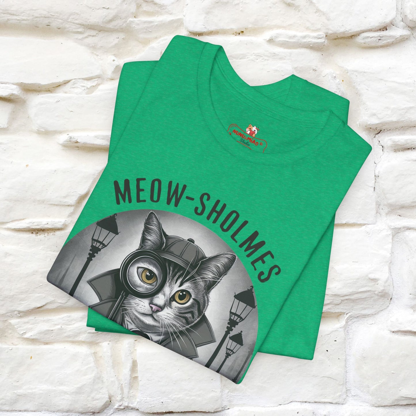 Meow-Sholmes: The Case of the Missing Kibble T-Shirt | Detective Cat Tee for Men & Women | 100% Cotton*