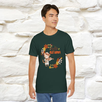"Hello Autumn" Cat T-Shirt for Men & Women | 100% Cotton* | Cozy Fall Fashion - Nunu&Miao Studio