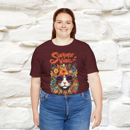 ''Summer Vibes'' Cat T-shirt for Women 100% Cotton* - Nunu&Miao Studio