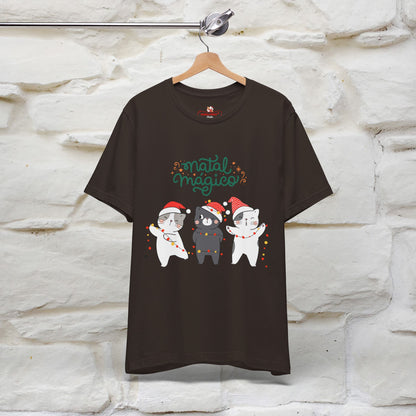 "Natal Magico" Cat T-shirt for Men & Women | 100% Cotton* 🐾 | Magical Holiday Cat Tee