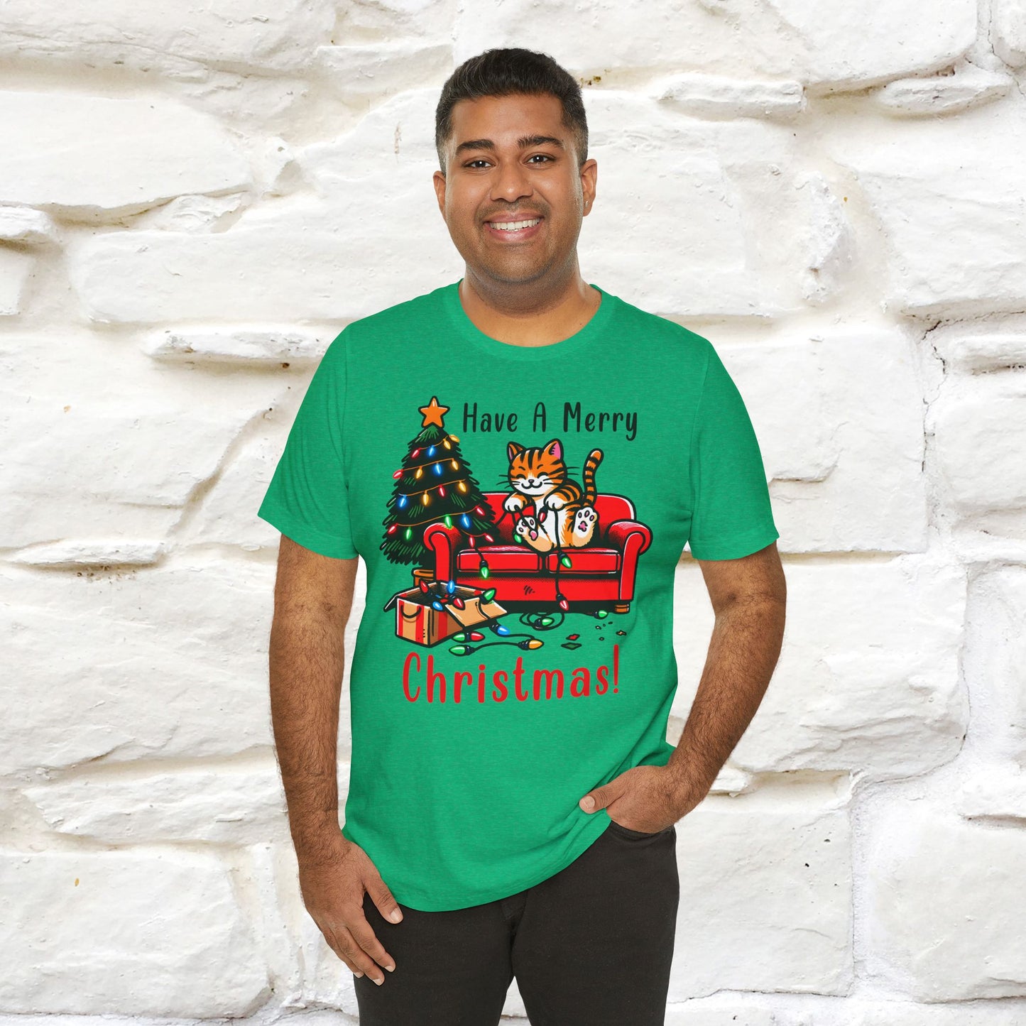 “Have A Merry Christmas! T-Shirt | Festive Cat Shirt for Men & Women | 100% Cotton”