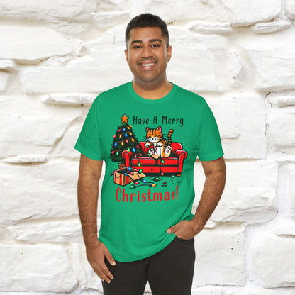 “Have A Merry Christmas! T-Shirt | Festive Cat Shirt for Men & Women | 100% Cotton”