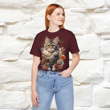 ''Floral Feline Fantasy'' Cat T-shirt for Women 100% Cotton*