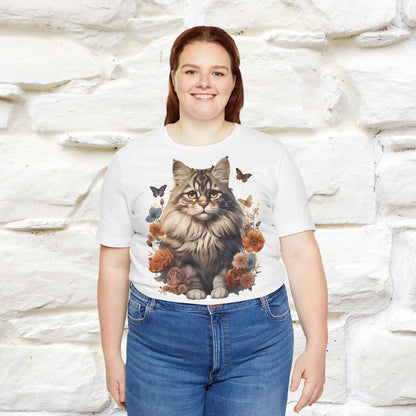 ''Floral Feline Fantasy'' Cat T-shirt for Women 100% Cotton*