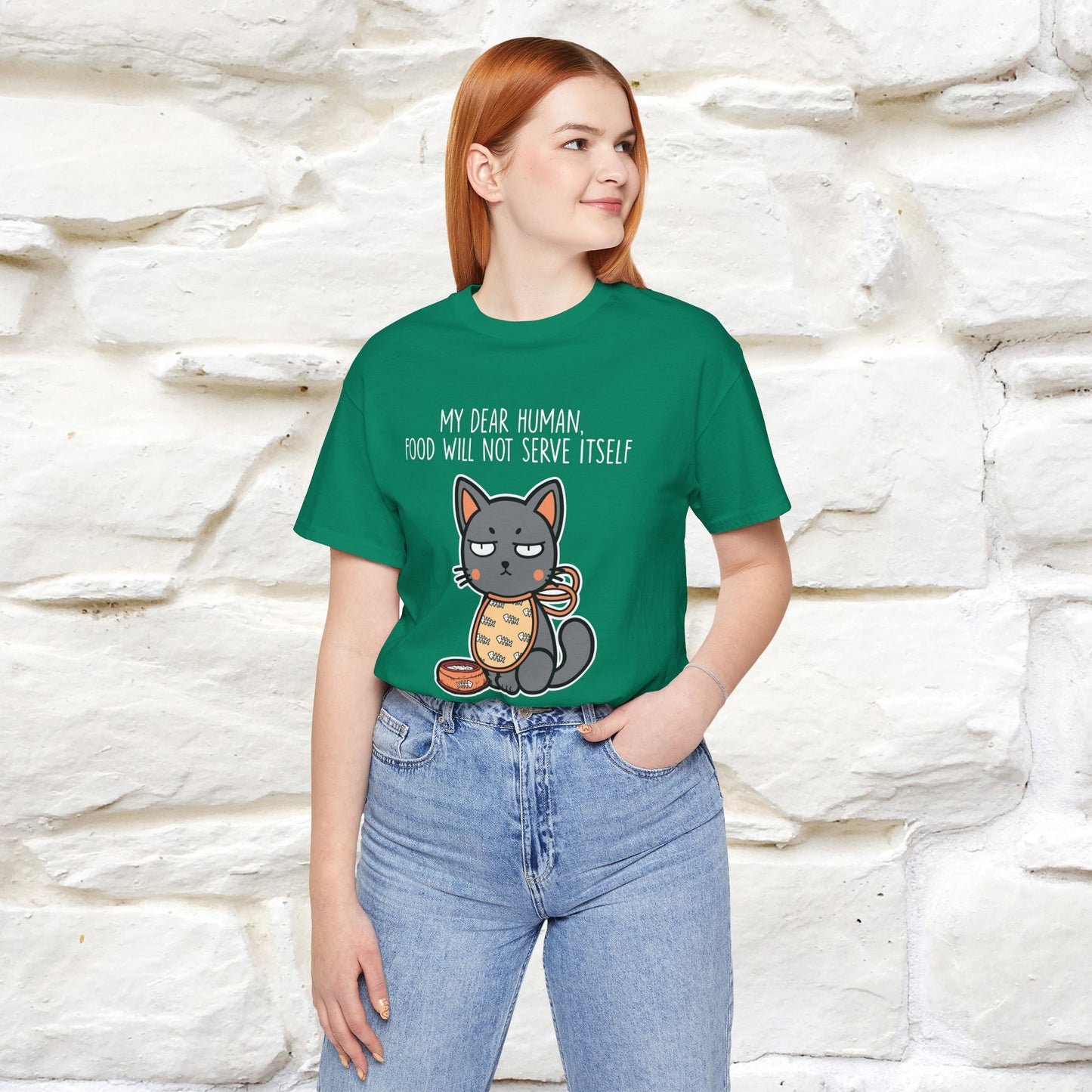 "Dear Human, Food Will Not Serve Itself" |Cat T-Shirt | Nunu&Miao Studio