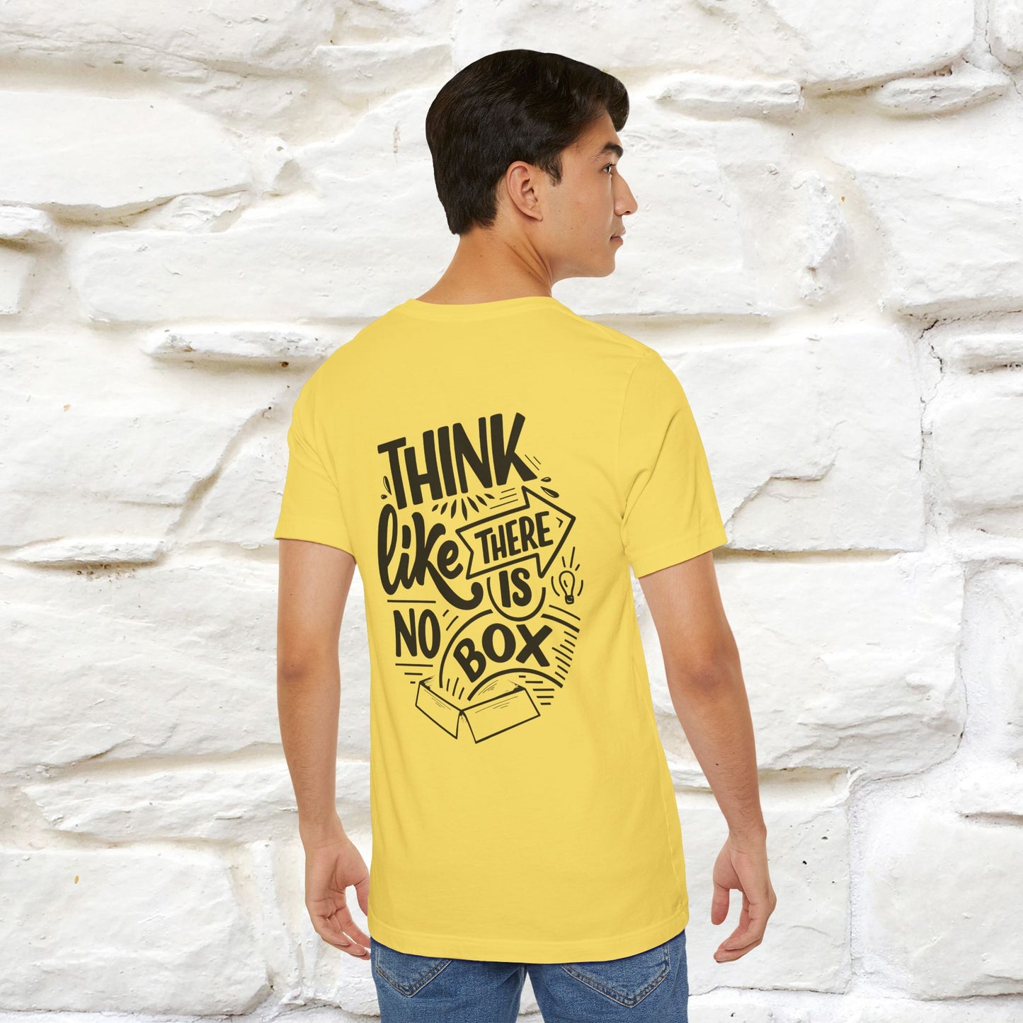 "Think Like There Is No Box" Cat T-Shirt| Front & Back Design | Nunu&Miao Studio