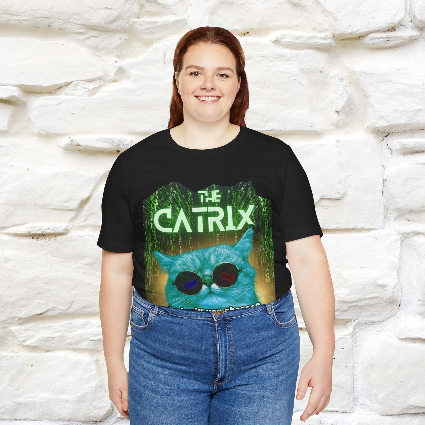 The Catrix: What Will You Choose? Cat T-Shirt for Men & Women | 100% Cotton* Matrix-Inspired Tee