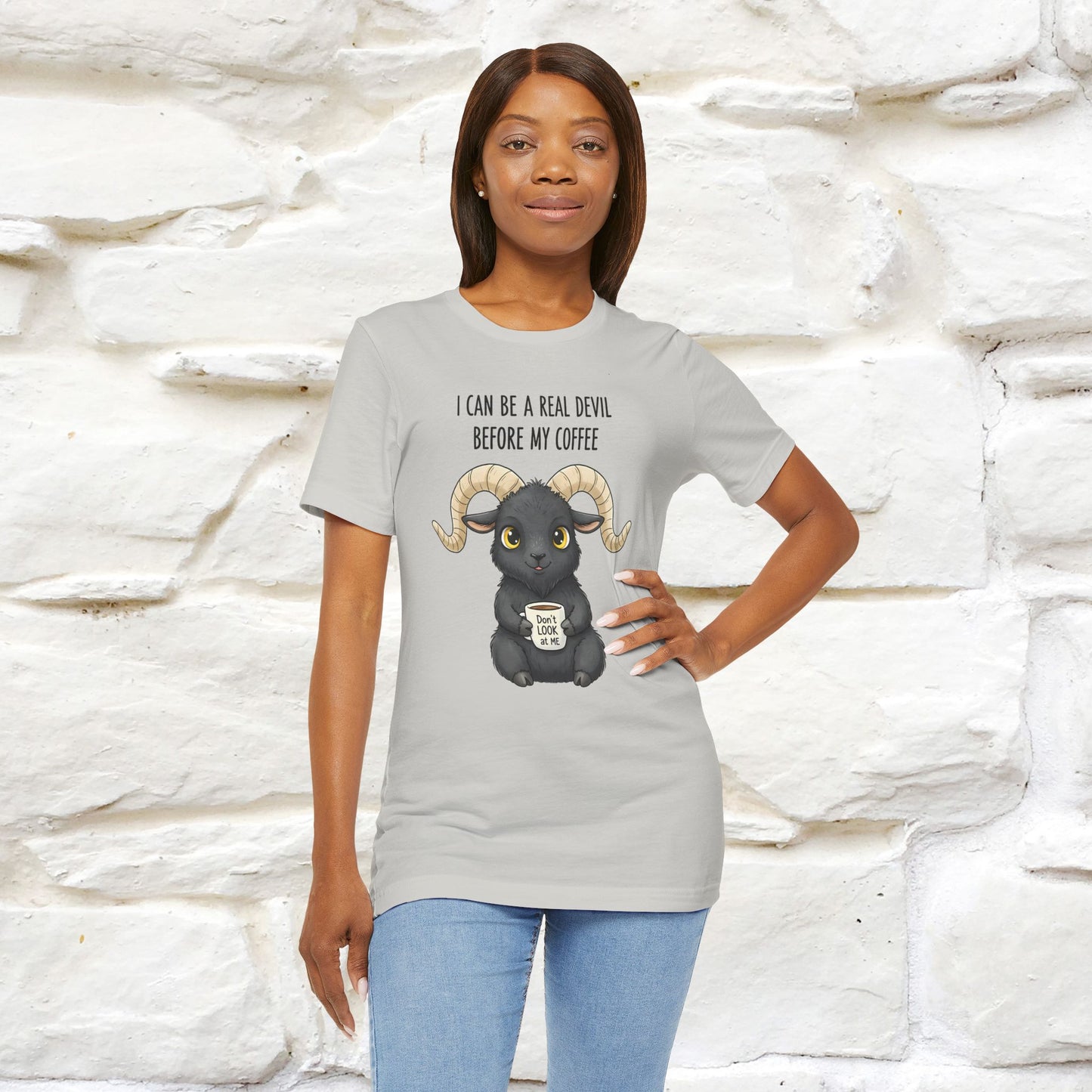 "I Can Be a Real Devil Before My Coffe" Funny T-shirt |Nunu&Miao Studio