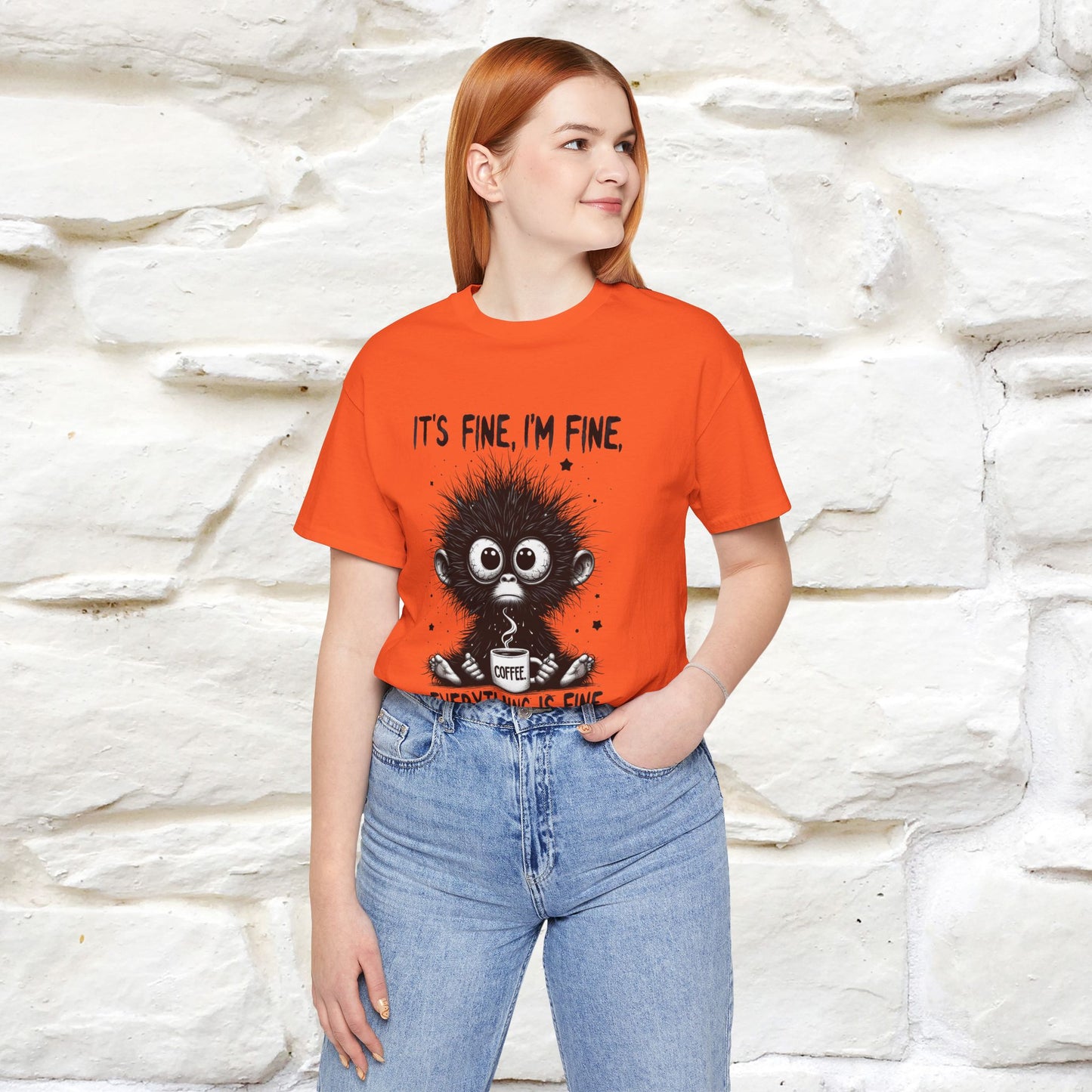 "It's Fine I'm Fine Everything Is Fine" |Monkey T-Shirt | Nunu&Miao Studio