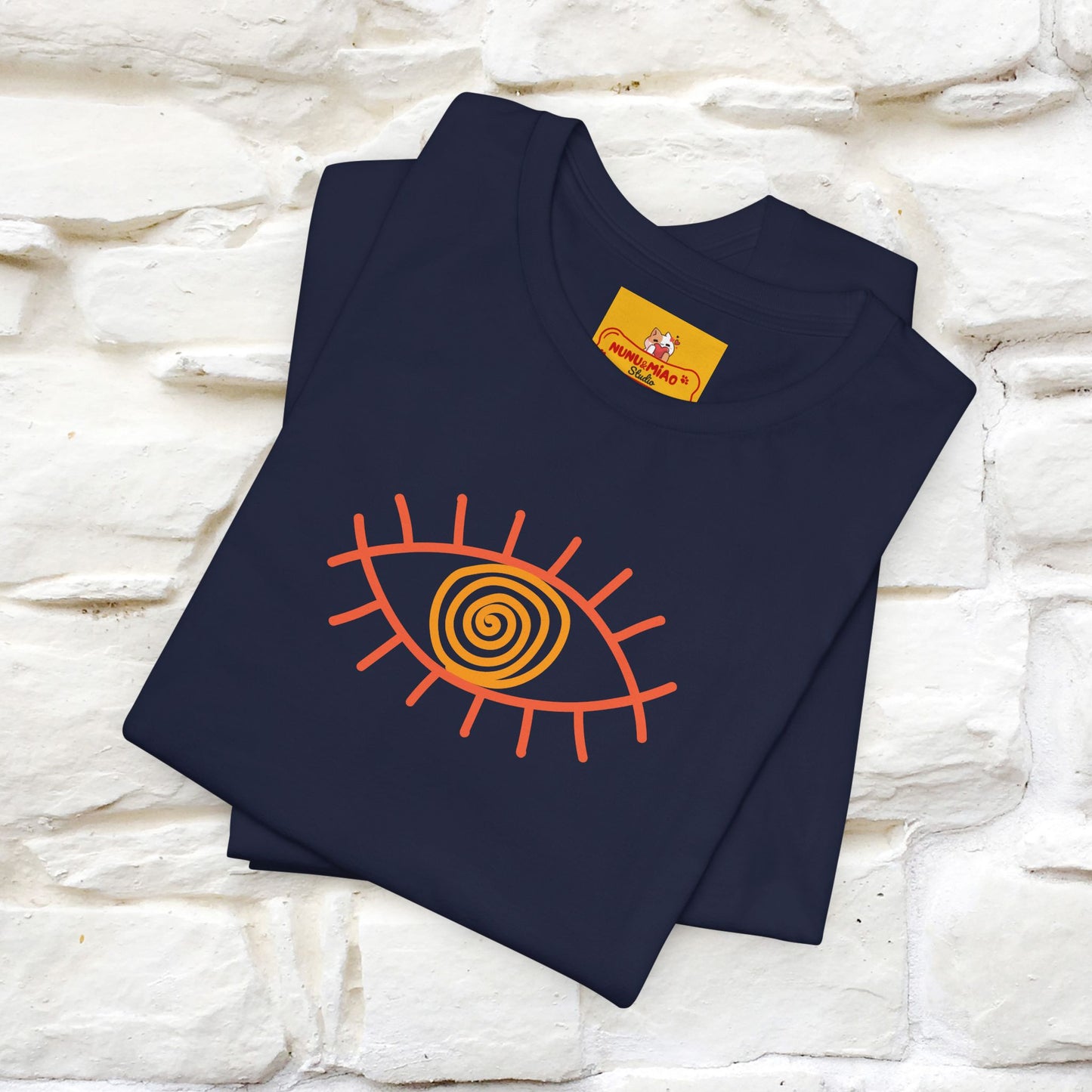 "The Hypnotic Meow'' Cat T-Shirt Front and Back Design | Nunu&Miao Studio