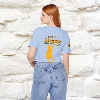 "Life Is A Journey'' Cat T-Shirt | Front & Back Design | Nunu&Miao Studio