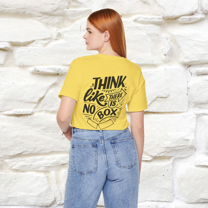 "Think Like There Is No Box" Cat T-Shirt| Front & Back Design | Nunu&Miao Studio