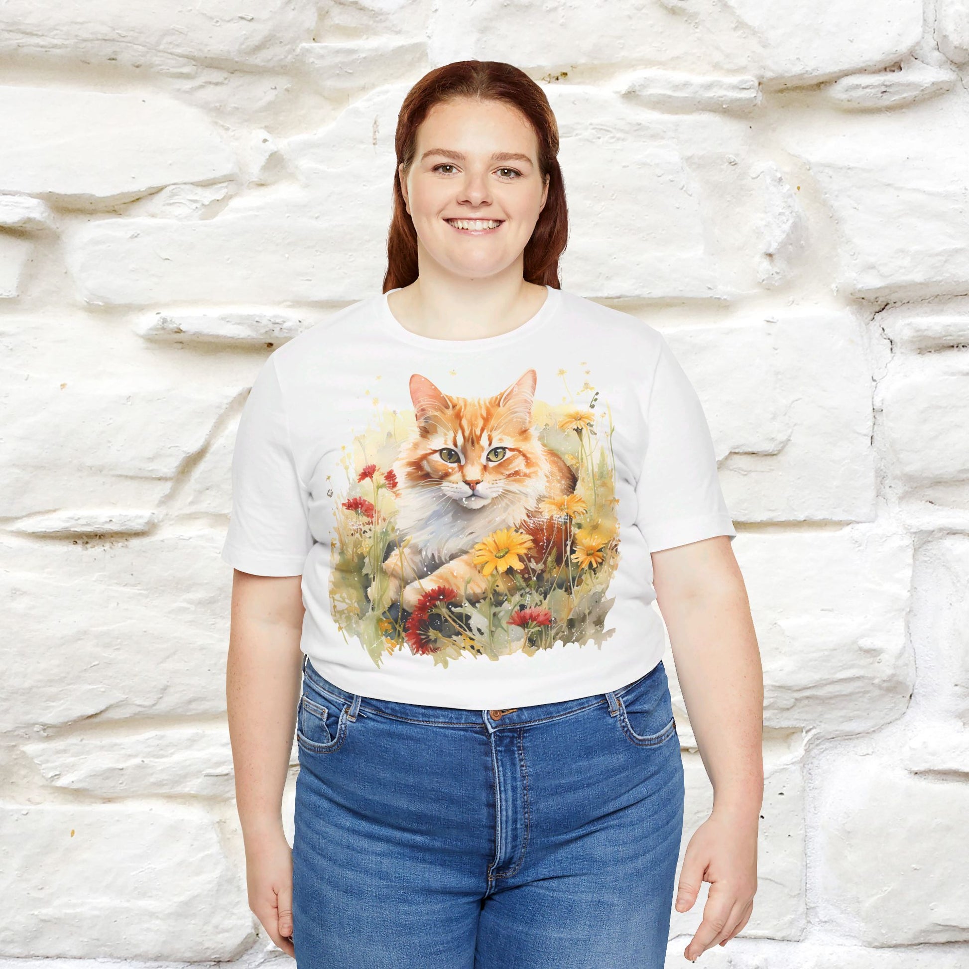 ''Elegance'' Cat T-shirt for Women 100% Cotton. - Nunu&Miao Studio