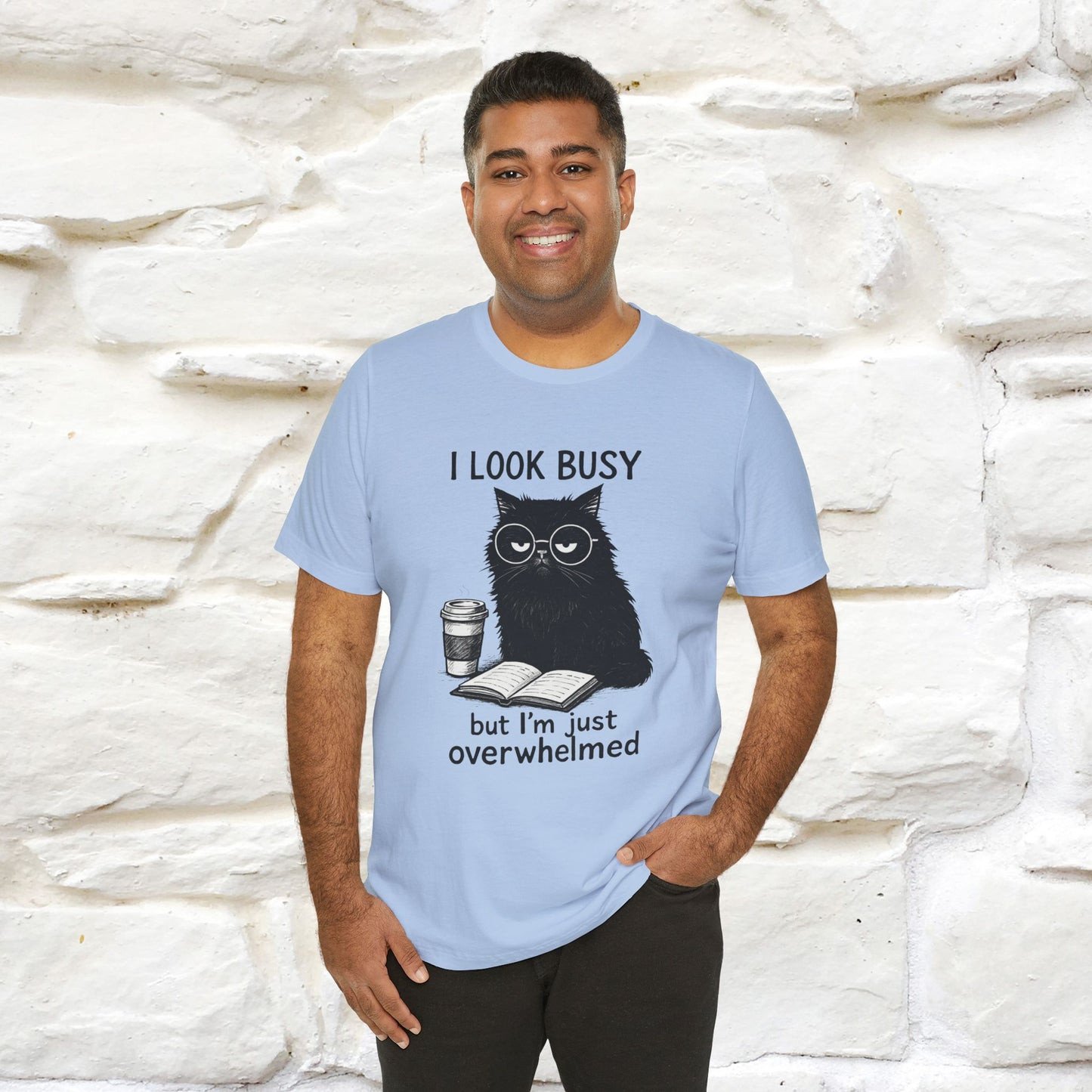 "I Look Busy But I'm Just Overwhelmed" |Cat T-Shirt | Nunu&Miao Studio