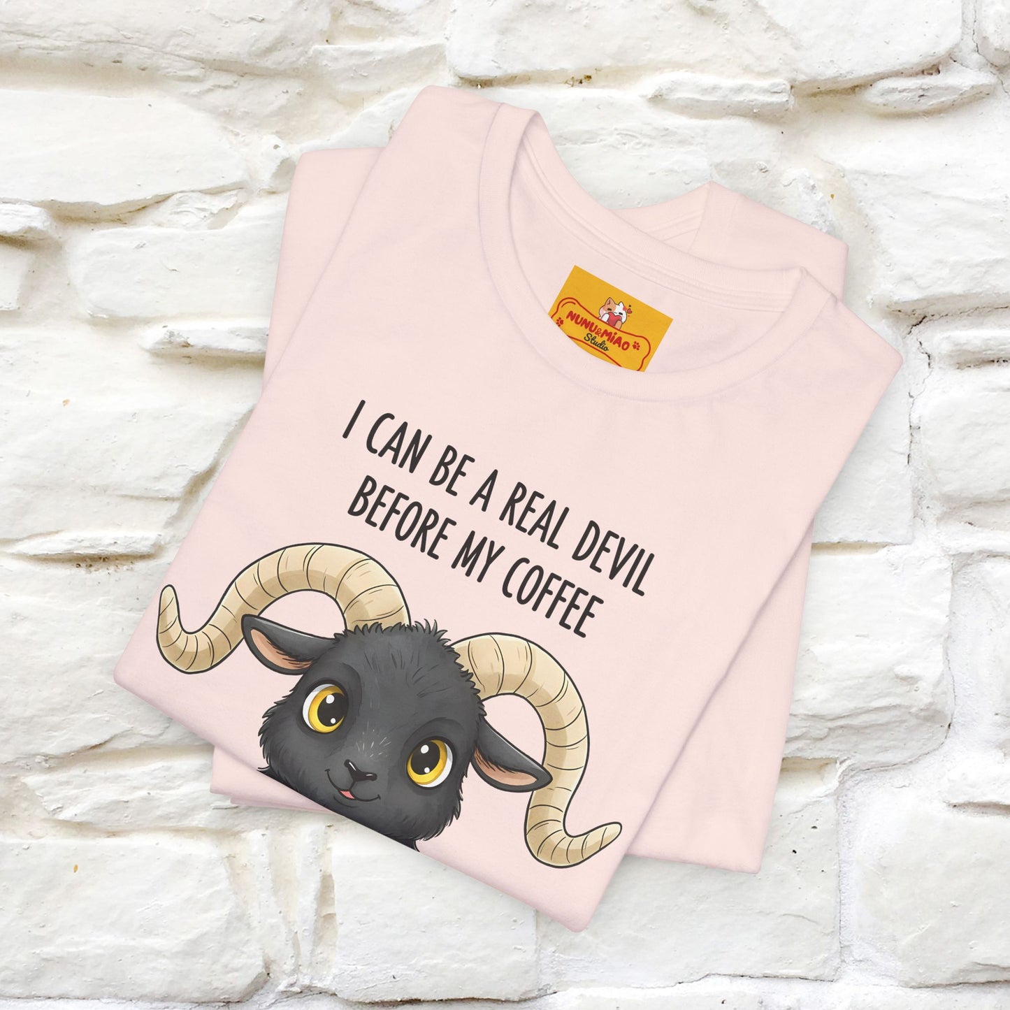 "I Can Be a Real Devil Before My Coffe" Funny T-shirt |Nunu&Miao Studio