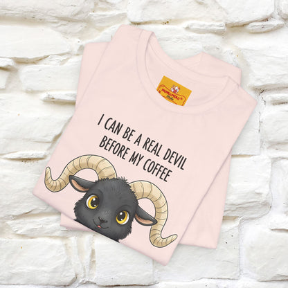 "I Can Be a Real Devil Before My Coffe" Funny T-shirt |Nunu&Miao Studio