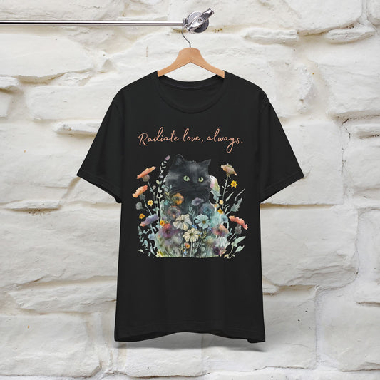 Radiate Love, Always" Cat T-Shirt for Men & Women | 100% Cotton* | Heartwarming Tee