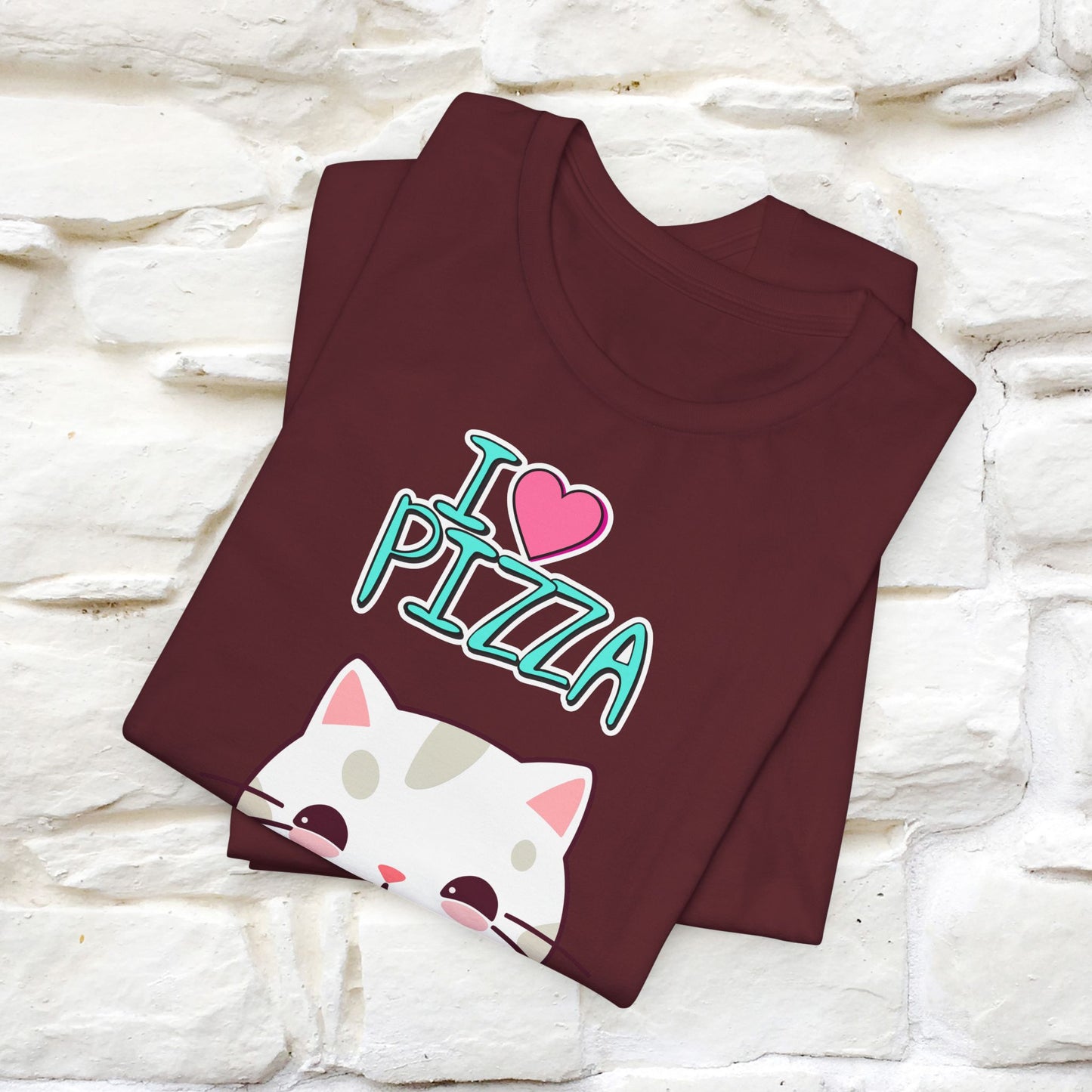 "I Love Pizza" Cat T-shirt for Men & Women | 100% Cotton*