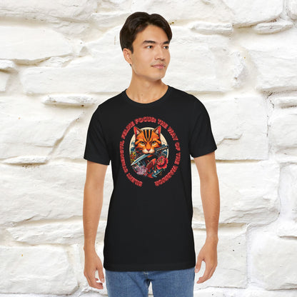 Silent Strength, Feline Focus: The Way of the Warrior" Cat T-Shirt for Men & Women | 100% Cotton*